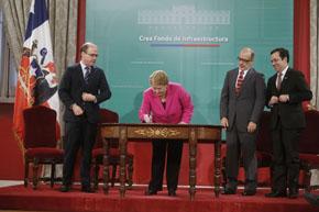 Presidenta Bachelet firma Proyecto de Ley que crea el Fondo de Infraestructura